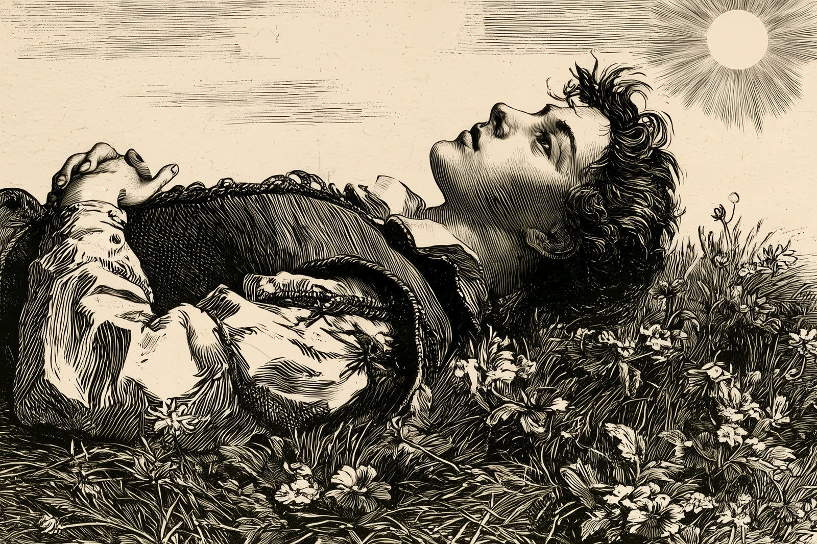 Woodcut for Sonnet VII